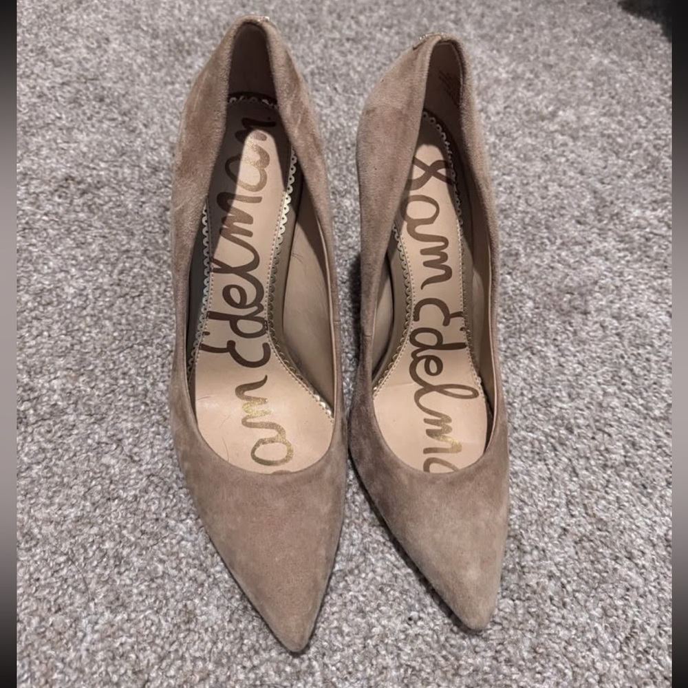 Sam Edelman Women's Taupe Suede Heels